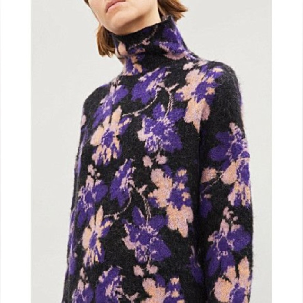 MAJE | Floral Turtleneck Sweater